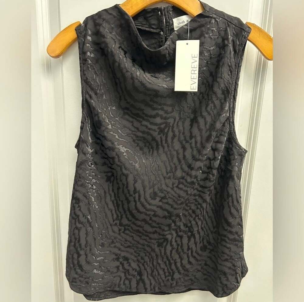 NWT Cloth And Stone Cowl Neck Top Size S Black Sleeveless